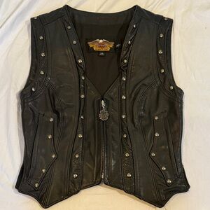Harley-Davidson Black Leather Vest with Studs